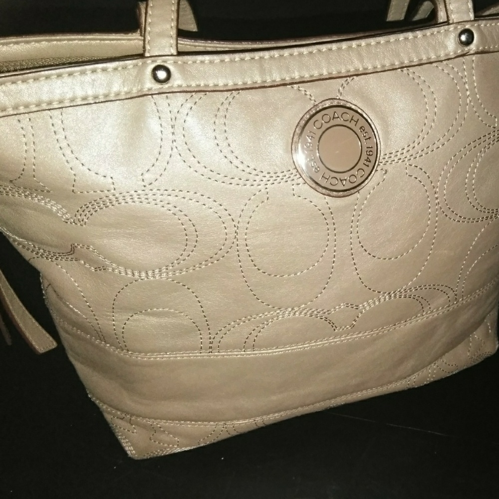Coach Leather Stitched Bag